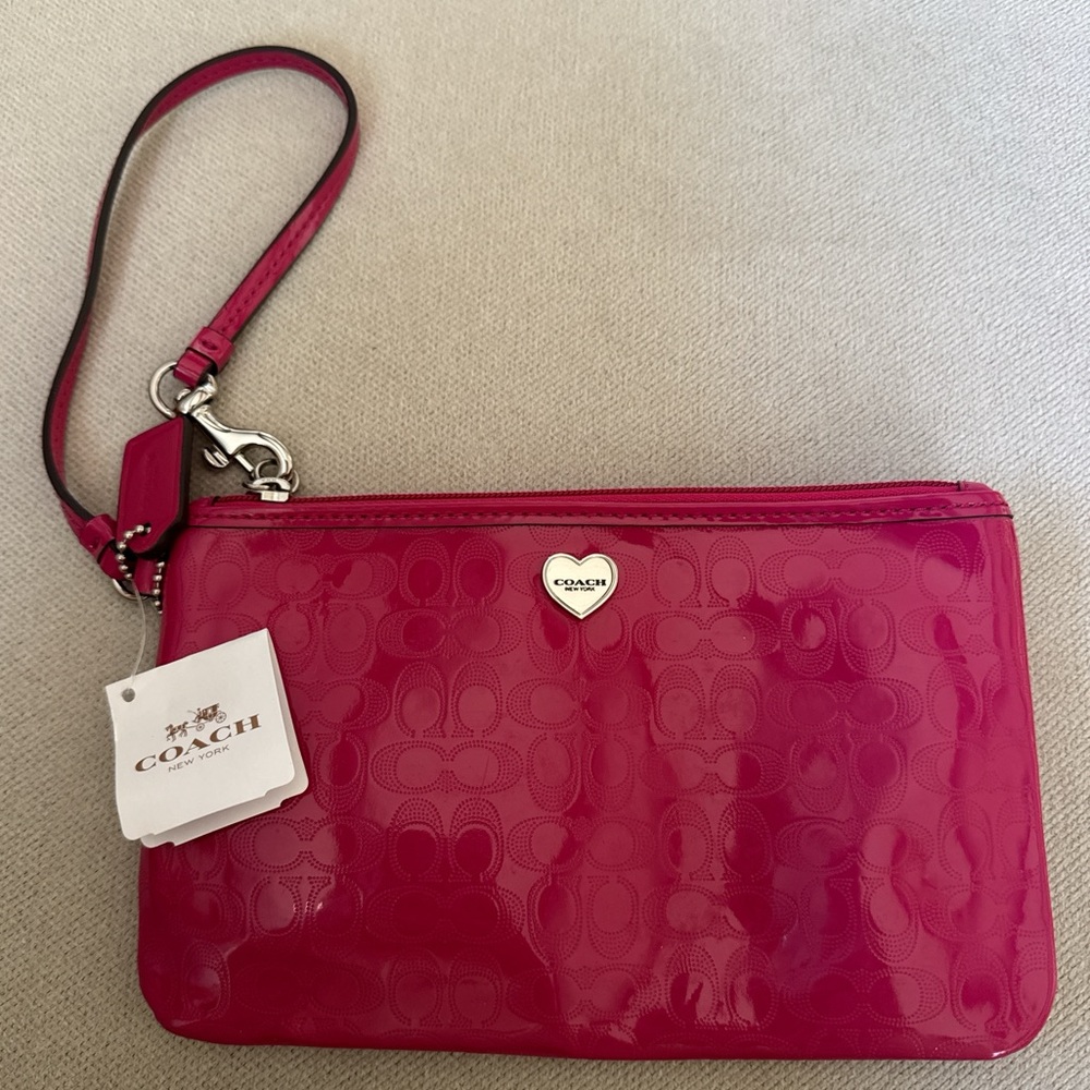Patent Leather Coach Wristlet